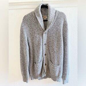 FAHERTY Shawl Collar Cardigan Marled Cotton Cashmere Blend Grandpa